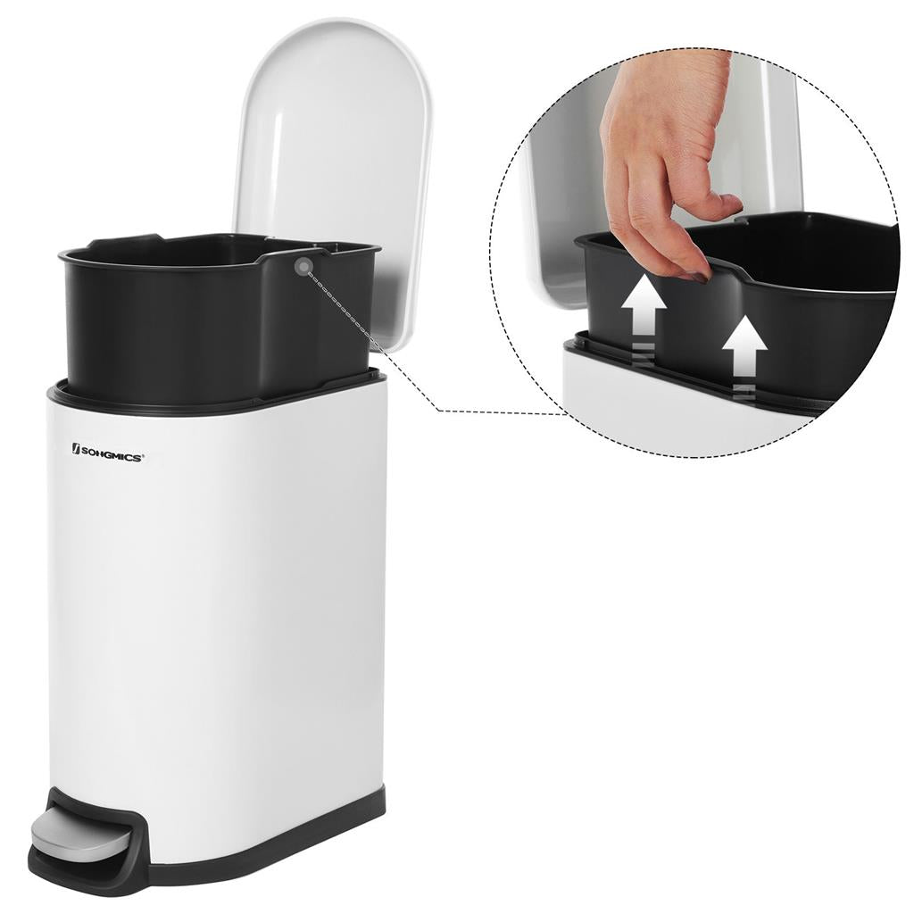 Prullenbak – Softclose met binnenemmer – Wit