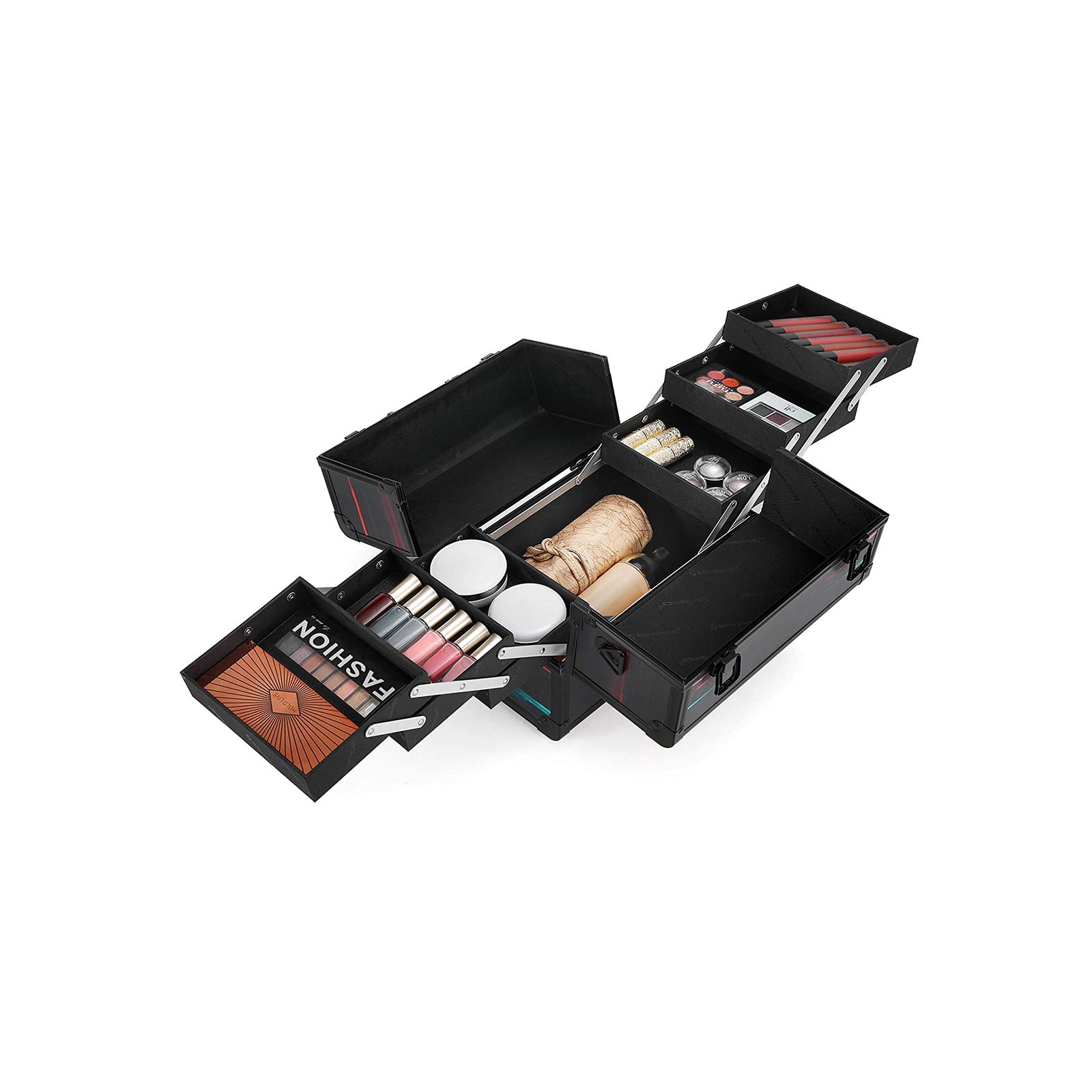 Cosmetisch reishoesje – Compact en praktisch – Roze en zwart