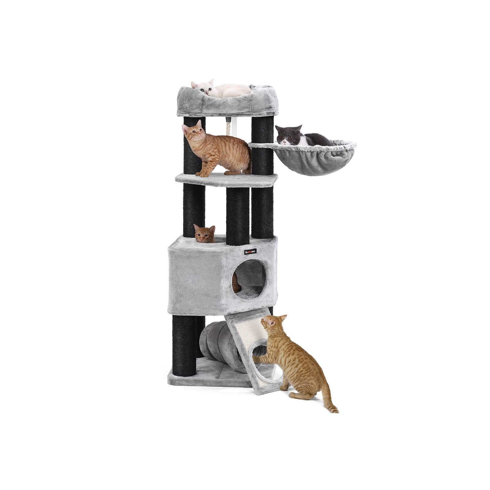 Krabpaal – extra dikke sisalpalen – met knuffelgrot – grijs