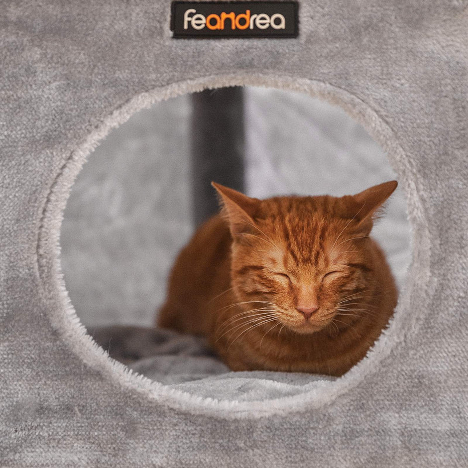 Krabpaal – extra dikke sisalpalen – met knuffelgrot – grijs