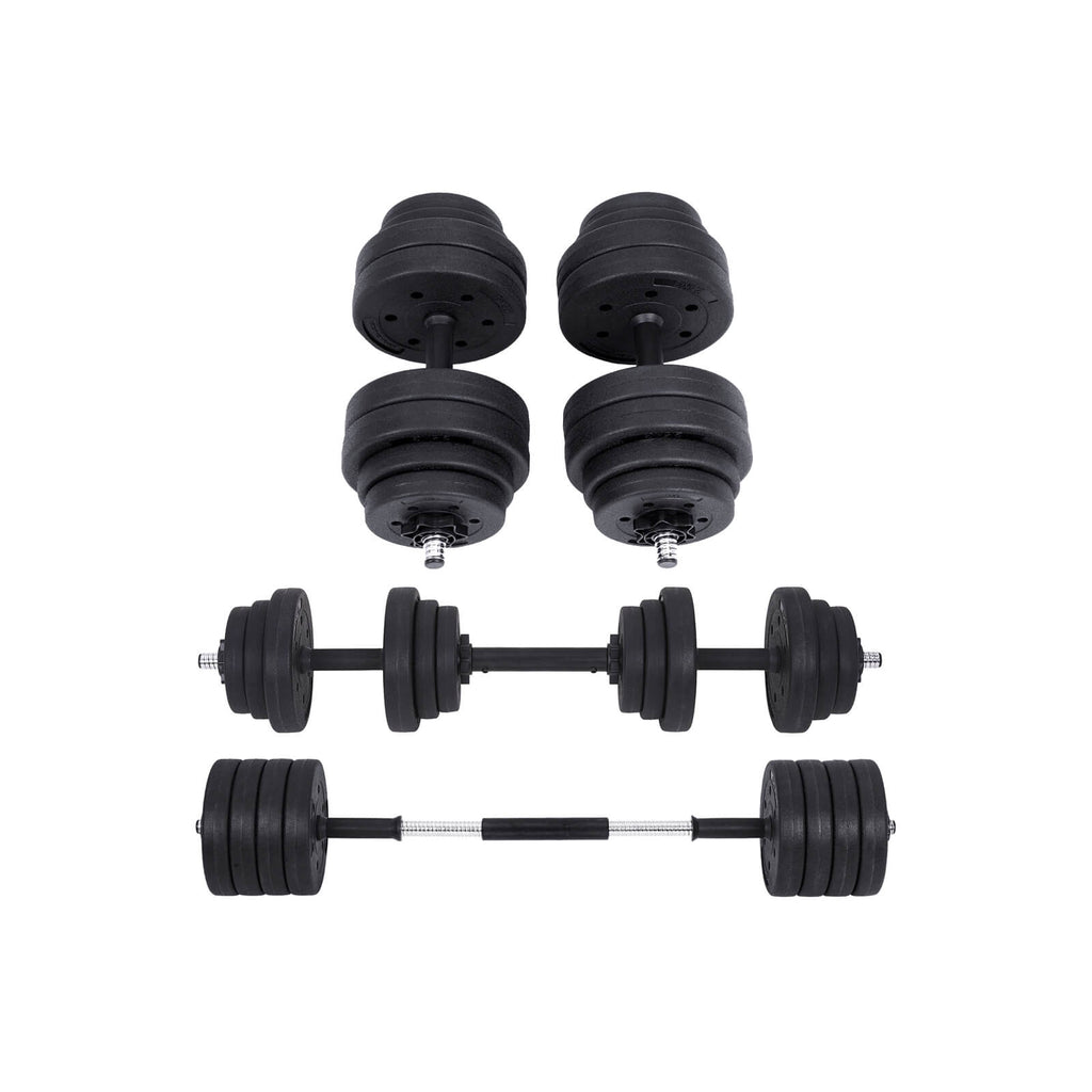 Halterset – verstelbare dumbbells – 20 kg / 30 kg – kunststof met stalen buis