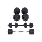 Halterset – verstelbare dumbbells – 20 kg / 30 kg – kunststof met stalen buis