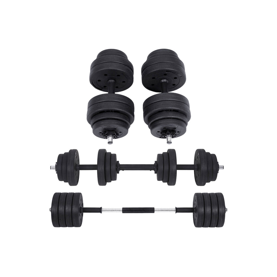 Halterset – verstelbare dumbbells – 20 kg / 30 kg – zwart