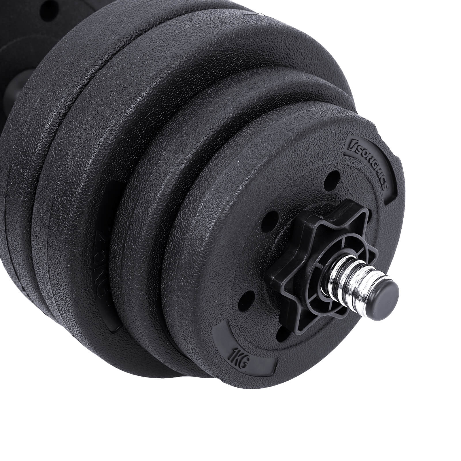 Halterset – verstelbare dumbbells – 20 kg / 30 kg – kunststof met stalen buis