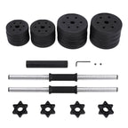 Halterset – verstelbare dumbbells – 20 kg / 30 kg – kunststof met stalen buis