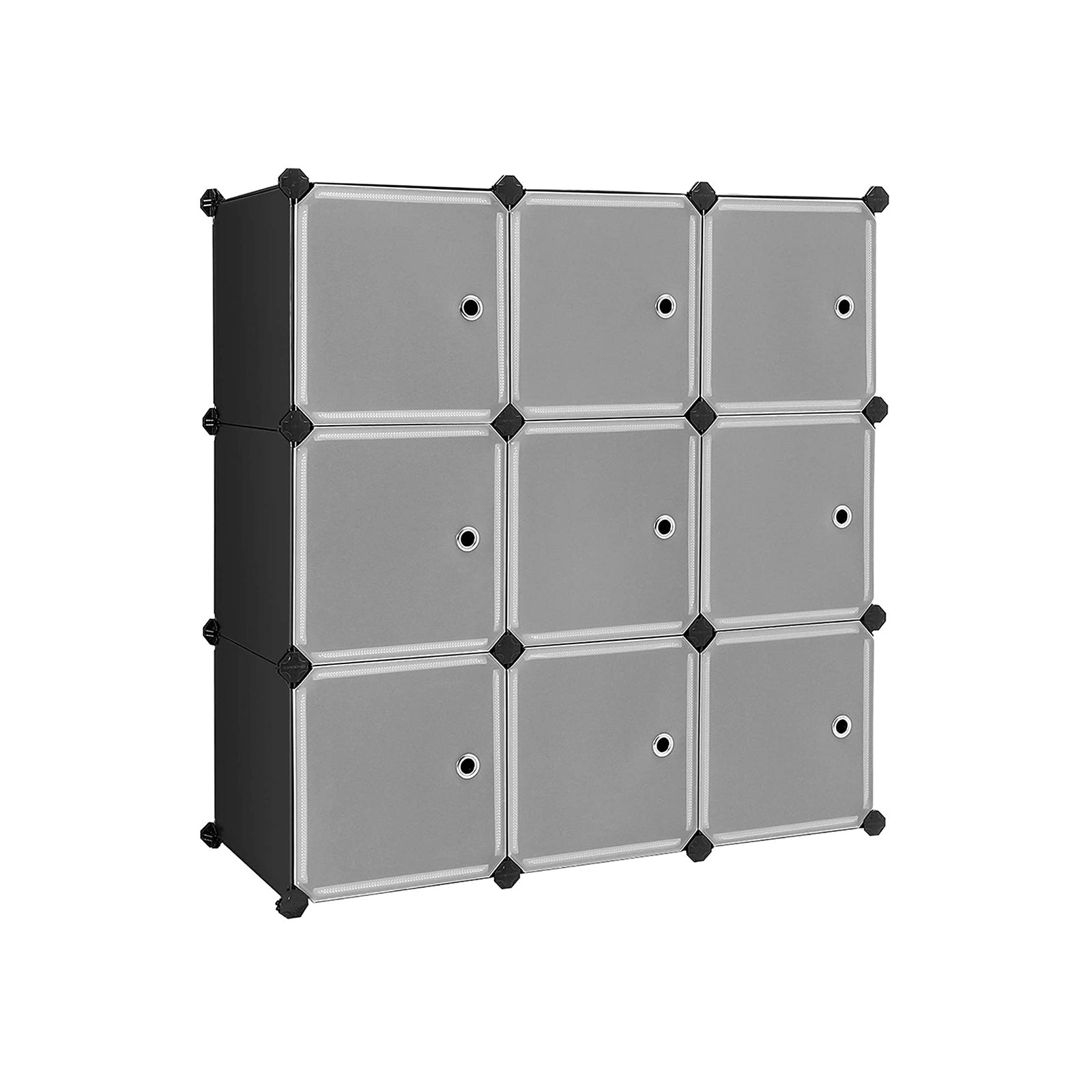 Rekkensysteem - 9 kubussen - Met deuren - Garderobe en schoenenrek - Wit