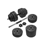 Halters - Dumbbell set - 2 x 15 kg - Totaal 30 kg - Zwart