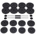 Halters - Dumbbell set - 2 x 15 kg - Totaal 30 kg - Zwart