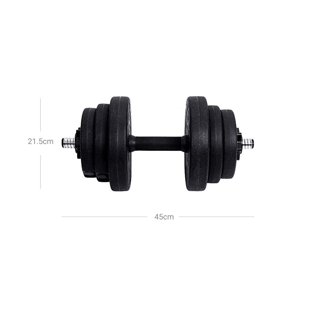 Halters - Dumbbell set - 2 x 15 kg - Totaal 30 kg - Zwart