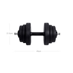Halters - Dumbbell set - 2 x 15 kg - Totaal 30 kg - Zwart