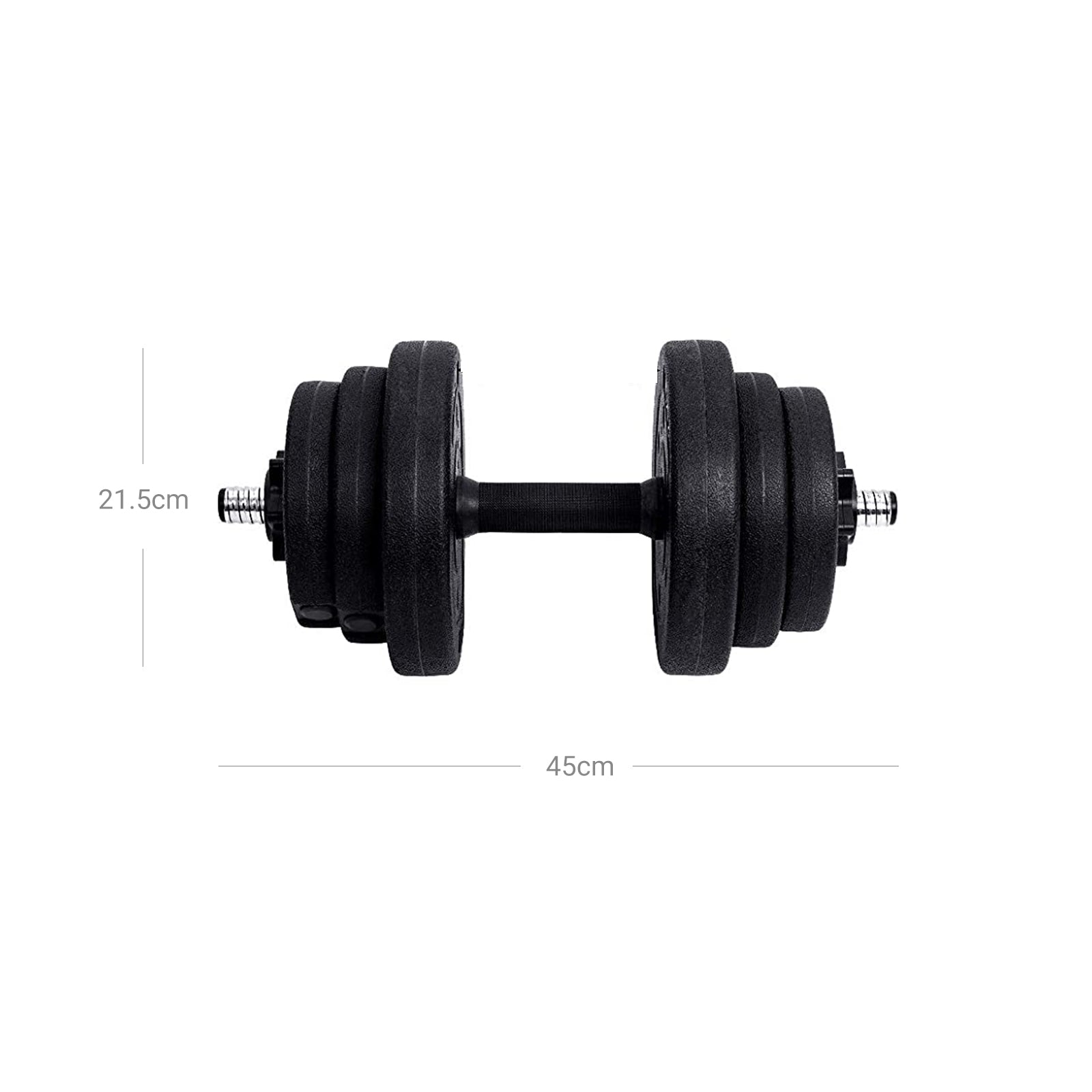 Halters - Dumbbell set - 2 x 15 kg - Totaal 30 kg - Zwart