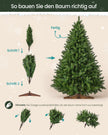Kunstkerstboom – 150 cm – PE en PVC – Houten Standaard – Met Opbergtas – Groen
