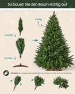 Kunstkerstboom – 220 cm – PE en PVC – Houten Standaard – Met Opbergtas – Groen