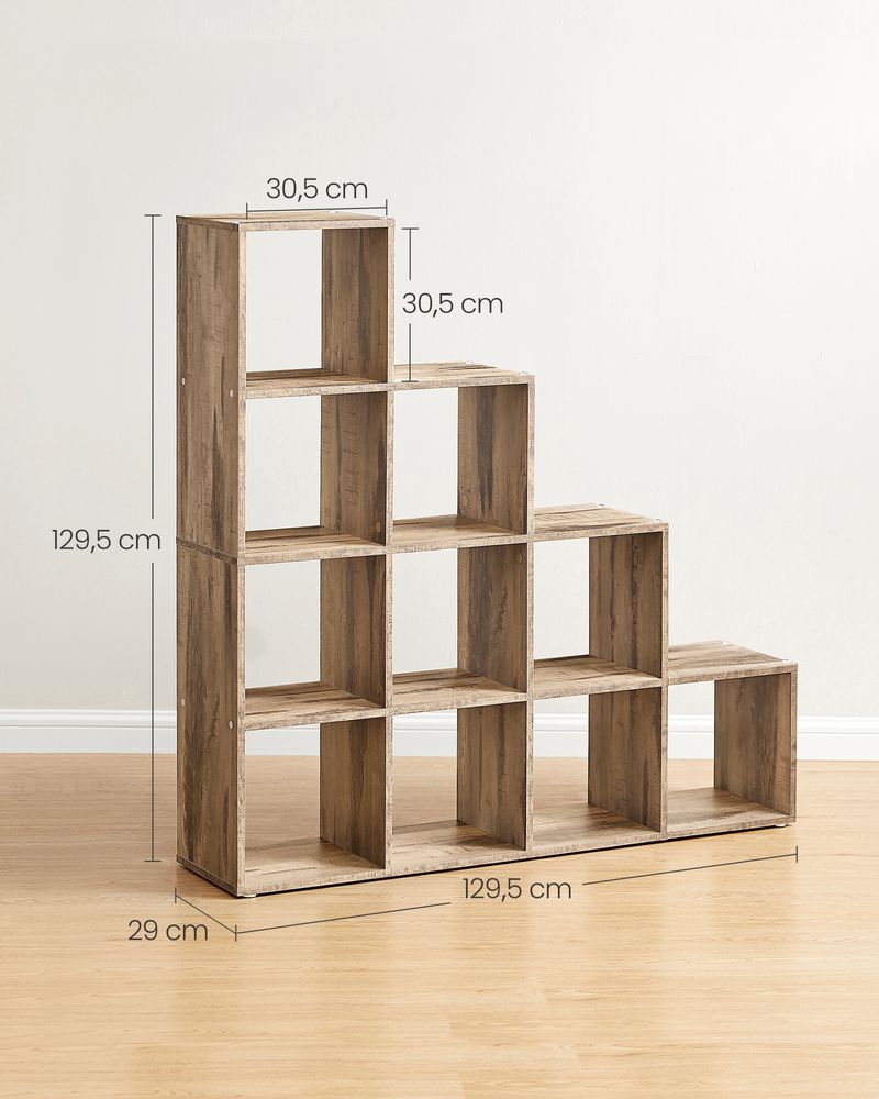 Boekenkast - Vakkenkast - Met 10 vakken - Van hout - Bruin