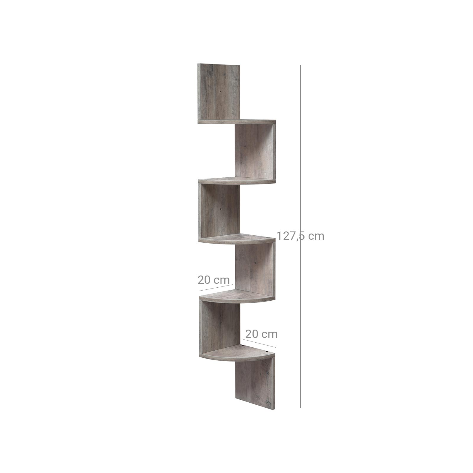 Hoekplank – 5 Niveaus – Stijlvol en Kindvriendelijk – Grijs