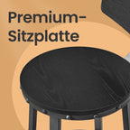 Barkrukken – Set van 2 – Industrieel Design – Ebbenhout – Zwart