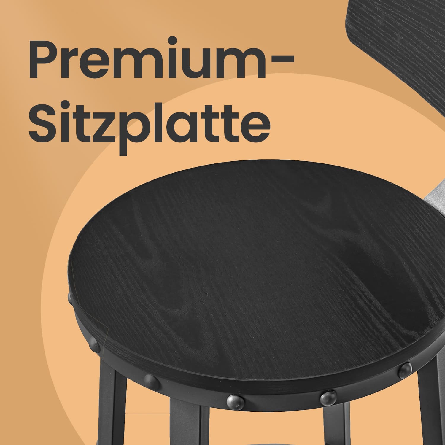 Barkrukken – Set van 2 – Industrieel Design – Ebbenhout – Zwart