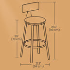 Barkrukken – Set van 2 – Industrieel Design – Ebbenhout – Zwart