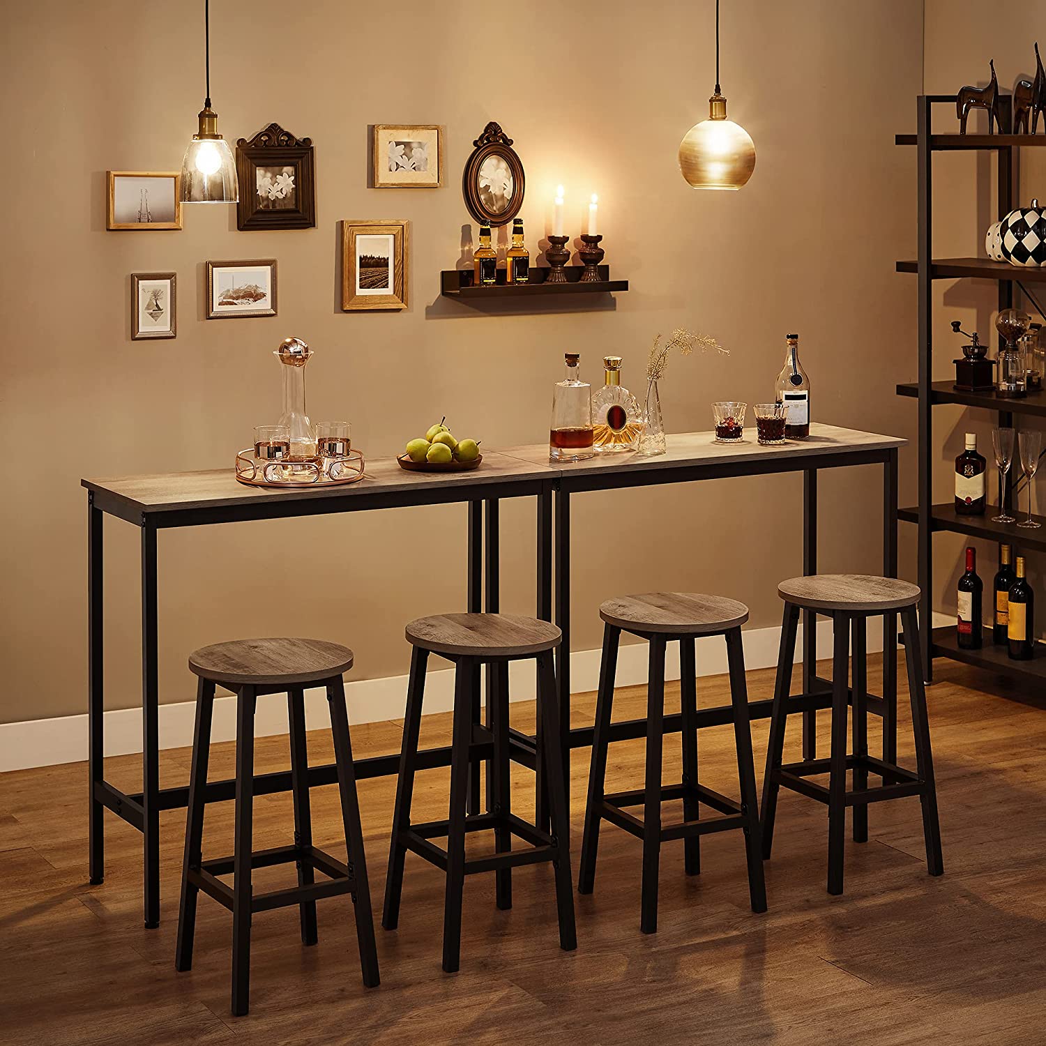 Eetkamerstoelen set van 2 – Ronde zitting – Matzwart staal – Industrieel ontwerp