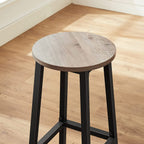 Barkrukken - Set van 2 - Barstoelen - Hoogte 65 cm - Rond - Met stalen frame