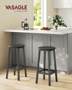 Barkrukken - Set van 2 - Barstoelen - Hoogte 65 cm - Rond - Met stalen frame