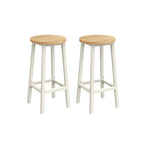 Barkrukken - Set van 2 - Barstoelen - Hoogte 65 cm - Rond - Met stalen frame