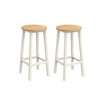Barkrukken – set van 2 – ebbenhout zwart – eiken beige – wit