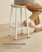 Barkrukken – set van 2 – ebbenhout zwart – eiken beige – wit
