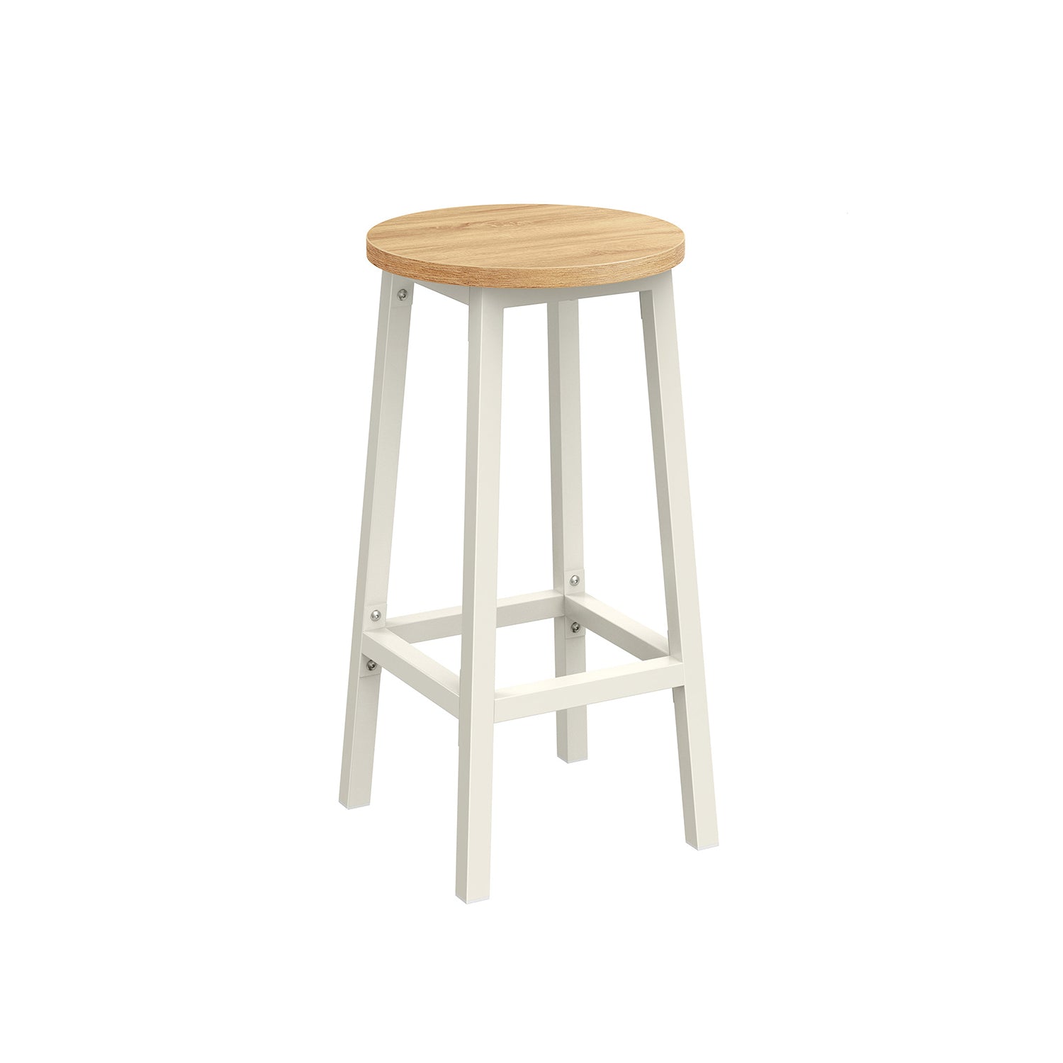 Barkrukken – set van 2 – ebbenhout zwart – eiken beige – wit