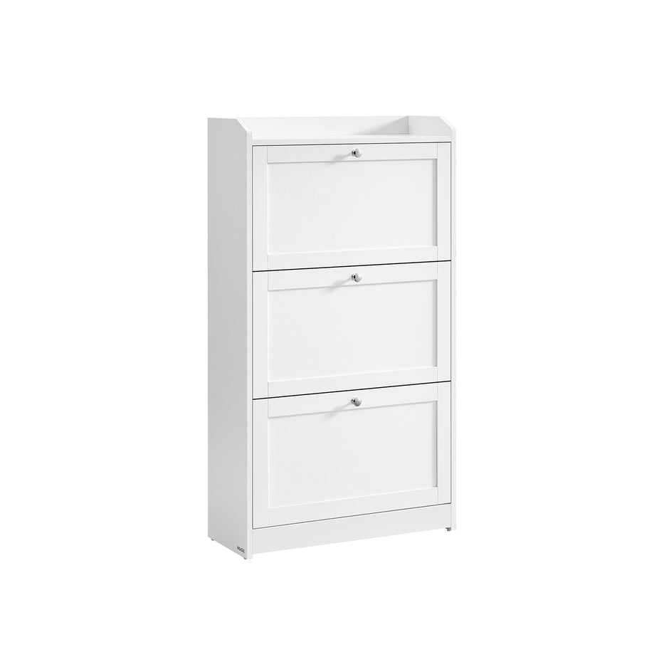 Schoenenkast – Wit - Ruimte voor 18 paar schoenen– Drie verstelbare verdelers