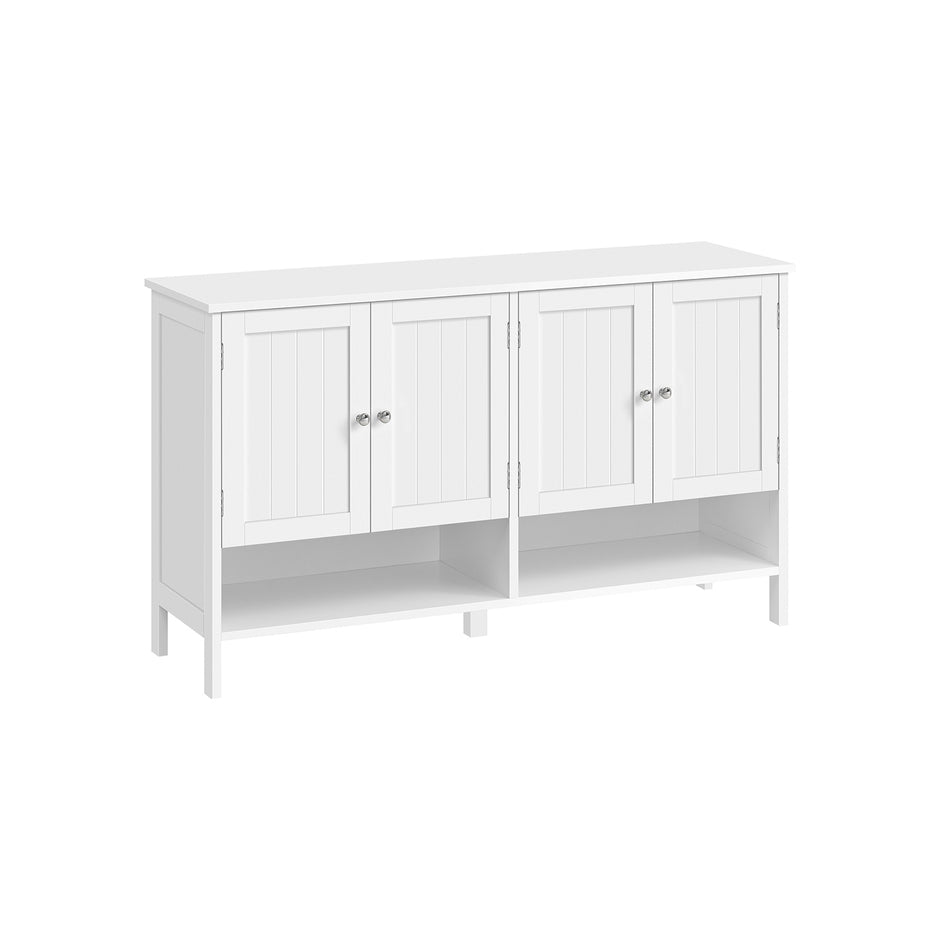 Schoenenkast - 120 cm Breed - Landelijke Stijl - Verstelbare Planken - Wolkenwit