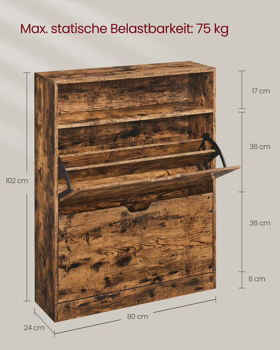 Schoenenkast – 11-16 paar schoenen– Verstelbare planken – Modern design