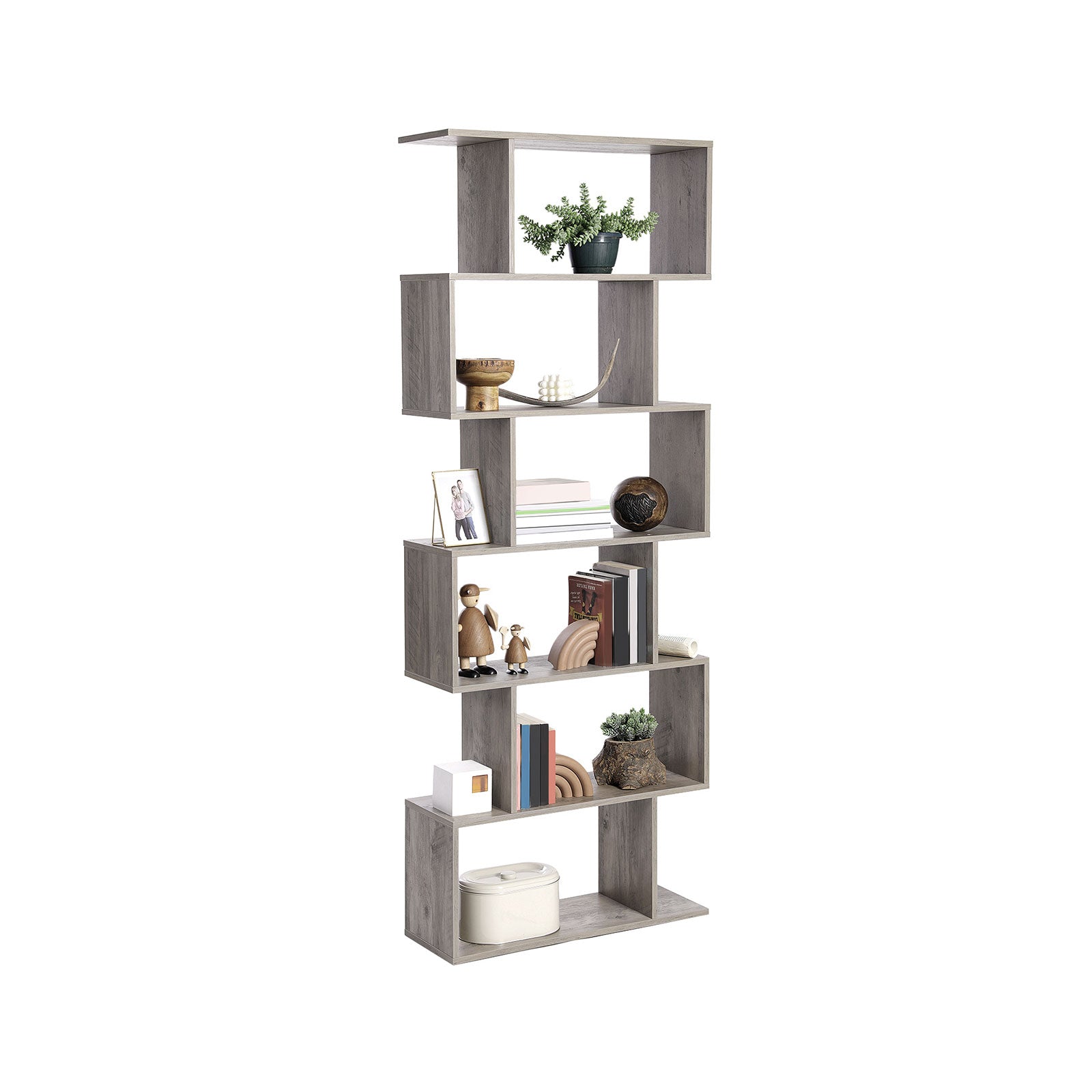 Boekenkast - Woonkamerkast - Decorkast - Boekenplank - Grijs
