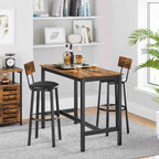 Barkrukken - Set van 2 - Metalen frame en houten rugleuning - Zwart
