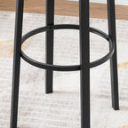 Barkrukken - Set van 2 - Metalen frame en houten rugleuning - Zwart