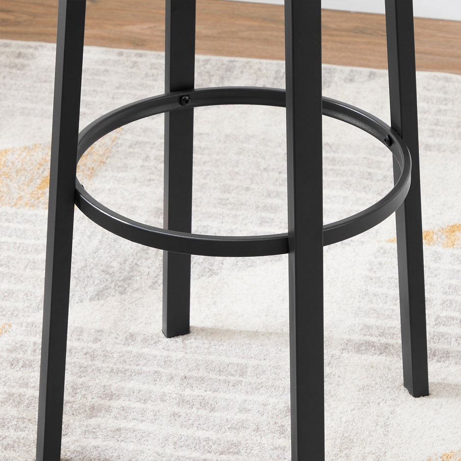 Barkrukken Set van 2 Metalen frame Hout Vintage bruin-zwart