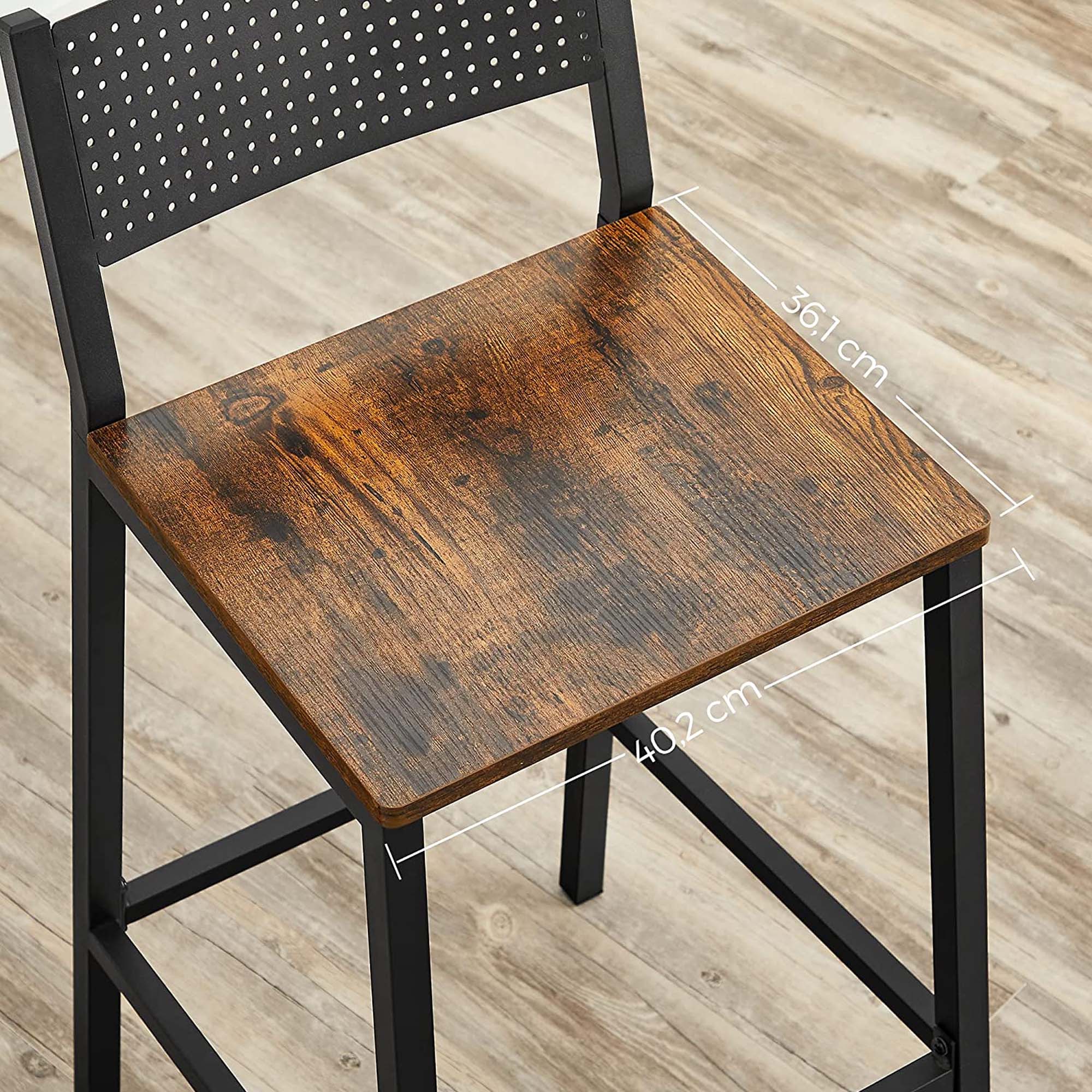 Barkrukken - Set van 2 - Keukenstoelen - Vintage bruin