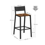 Barkrukken - Set van 2 - Keukenstoelen - Vintage bruin