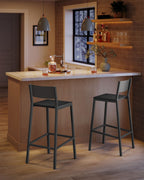 Barkrukken – industrieel design – set van 2 – antraciet-zwart