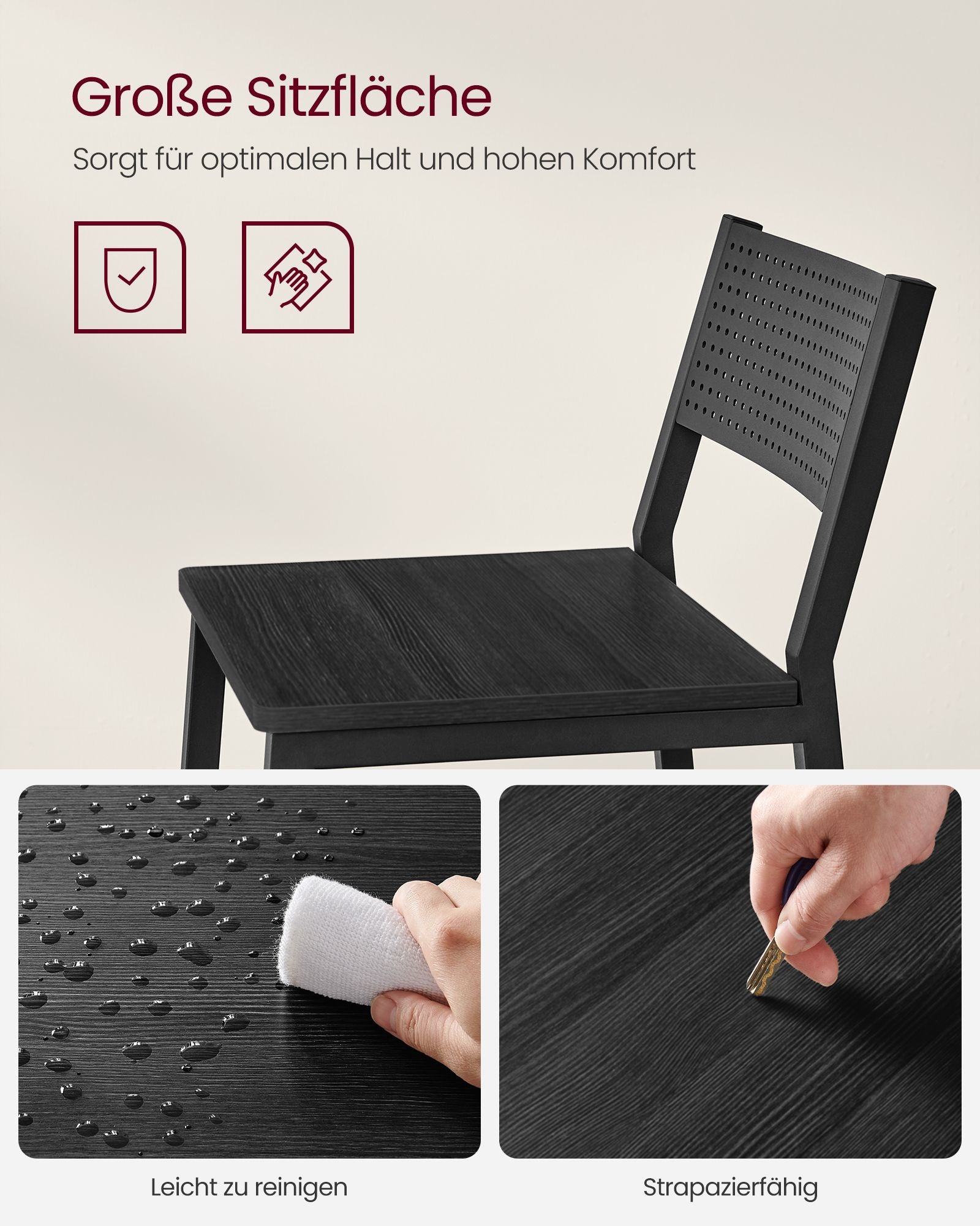 Barkrukken – industrieel design – set van 2 – antraciet-zwart