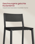 Barkrukken – industrieel design – set van 2 – antraciet-zwart