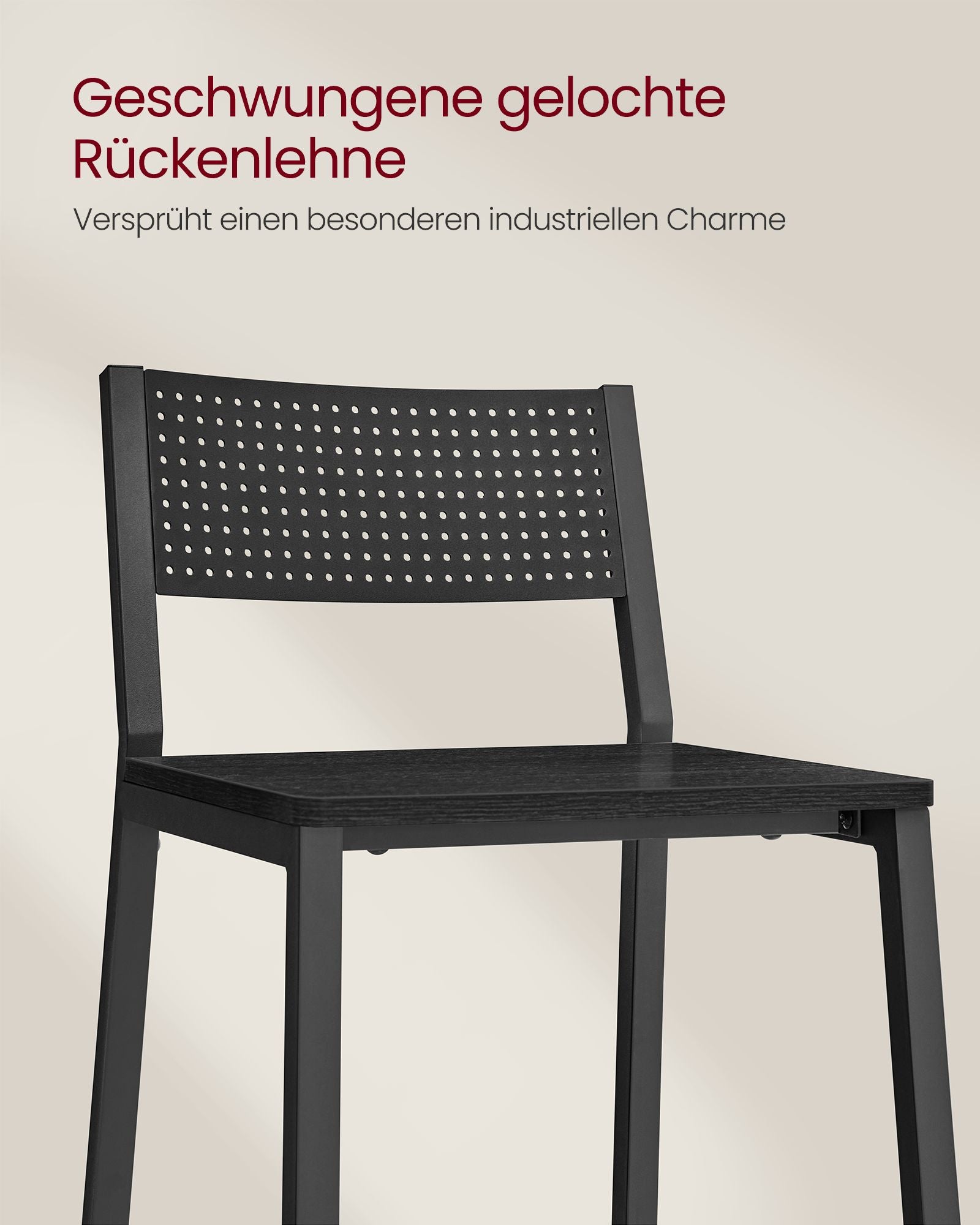 Barkrukken – industrieel design – set van 2 – antraciet-zwart