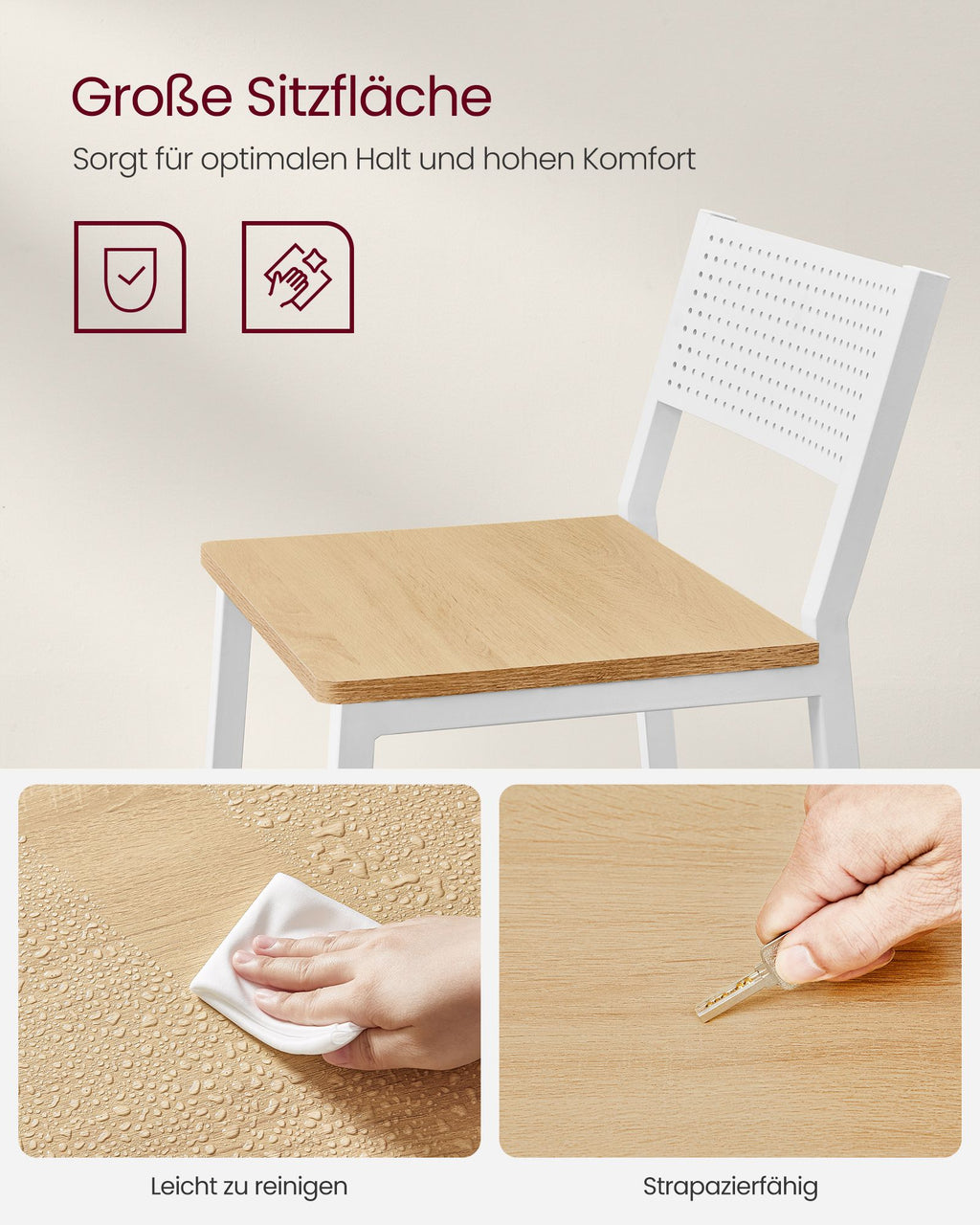 Barkrukken – industrieel design – set van 2 – beige