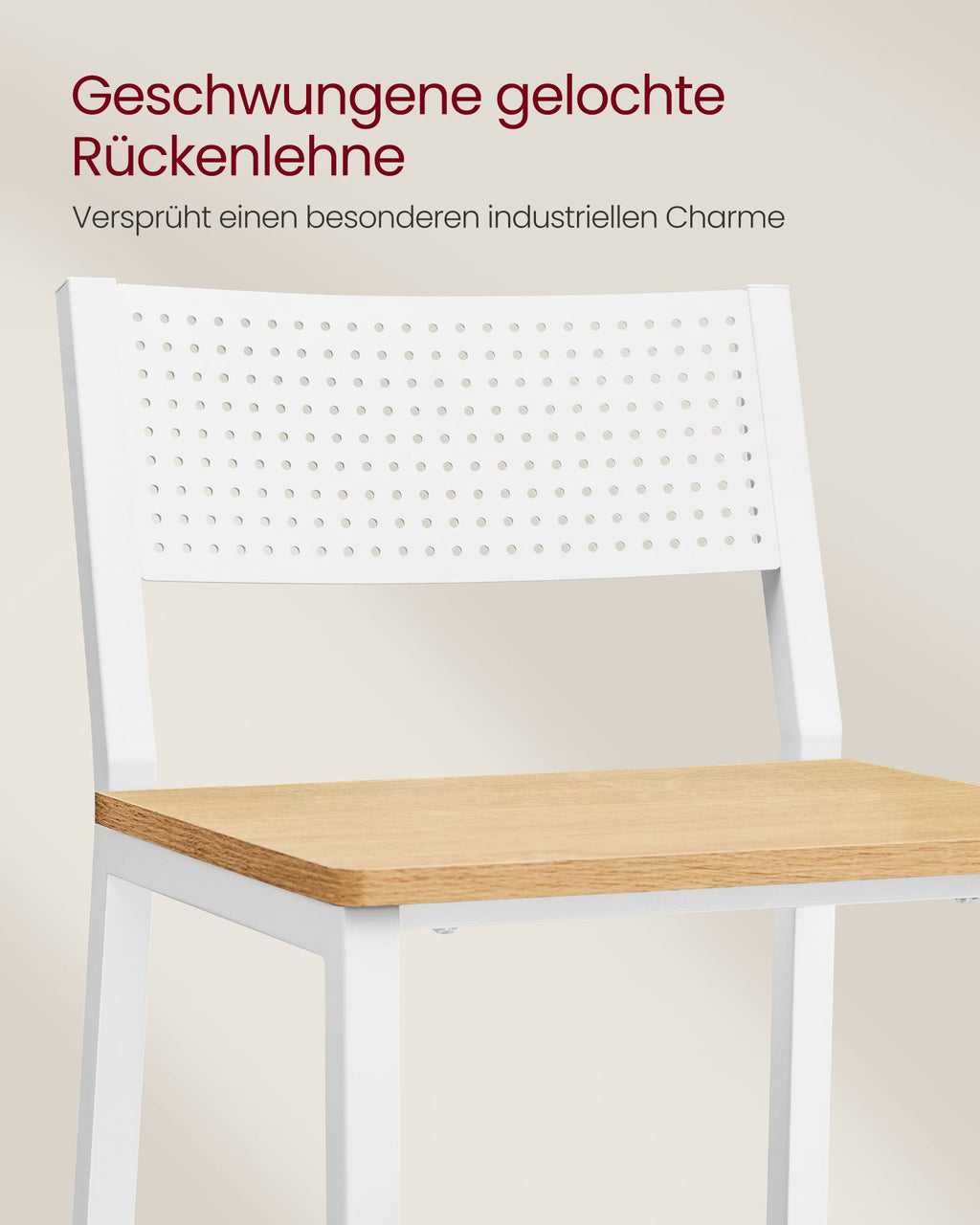 Barkrukken – industrieel design – set van 2 – beige
