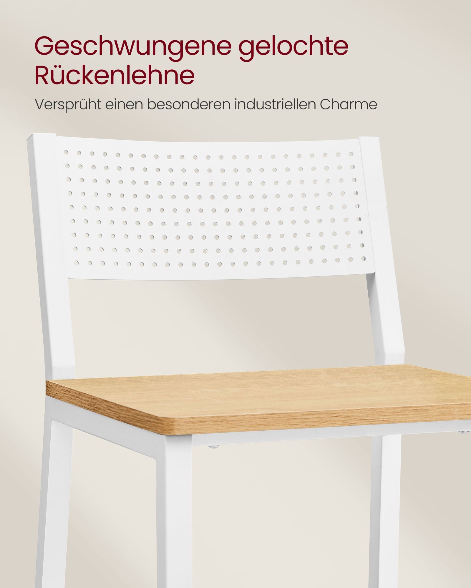 Barkrukken – industrieel design – set van 2 – beige