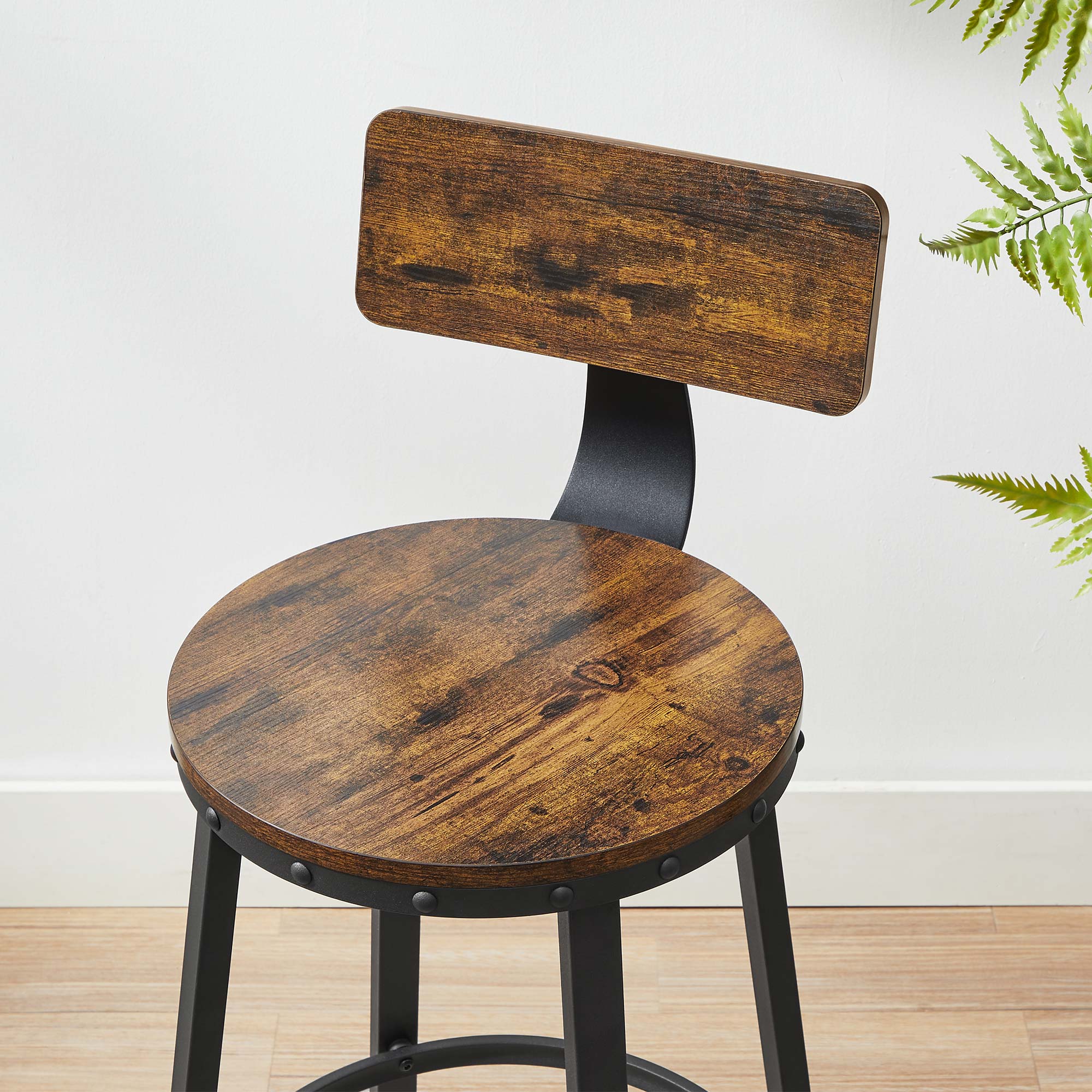 Barkrukken - Set van 2 - Industrieel ontwerp - Vintage Bruin / Zwart