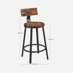 Barkrukken - Set van 2 - Industrieel ontwerp - Vintage Bruin / Zwart