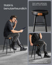 Barkrukken Set van 2 – Industrieel Design – Inktzwart – Zithoogte 63 cm – Met PU-kunstleer