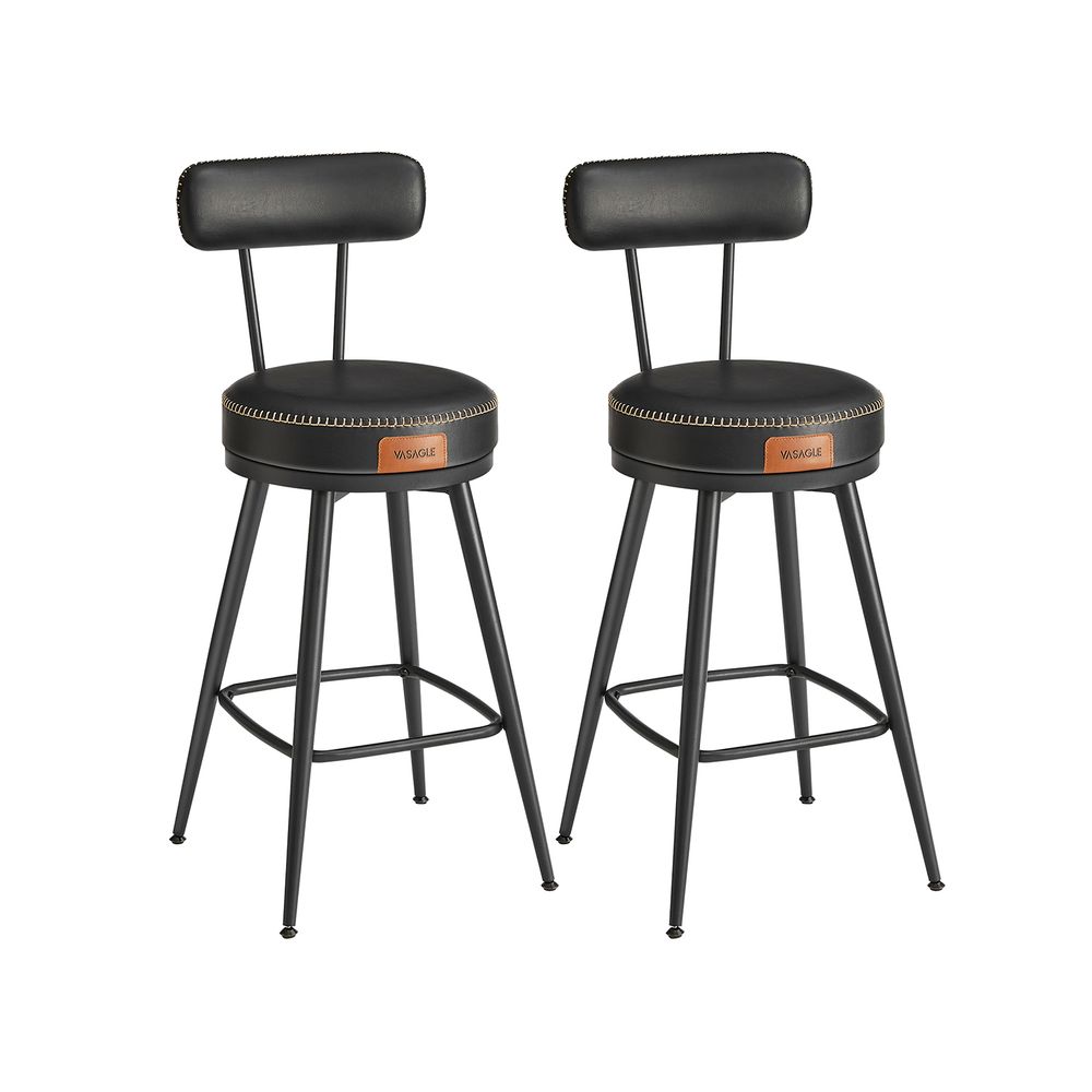 Barkrukken – Draaibaar en comfortabel – Set van 2 – Zwart