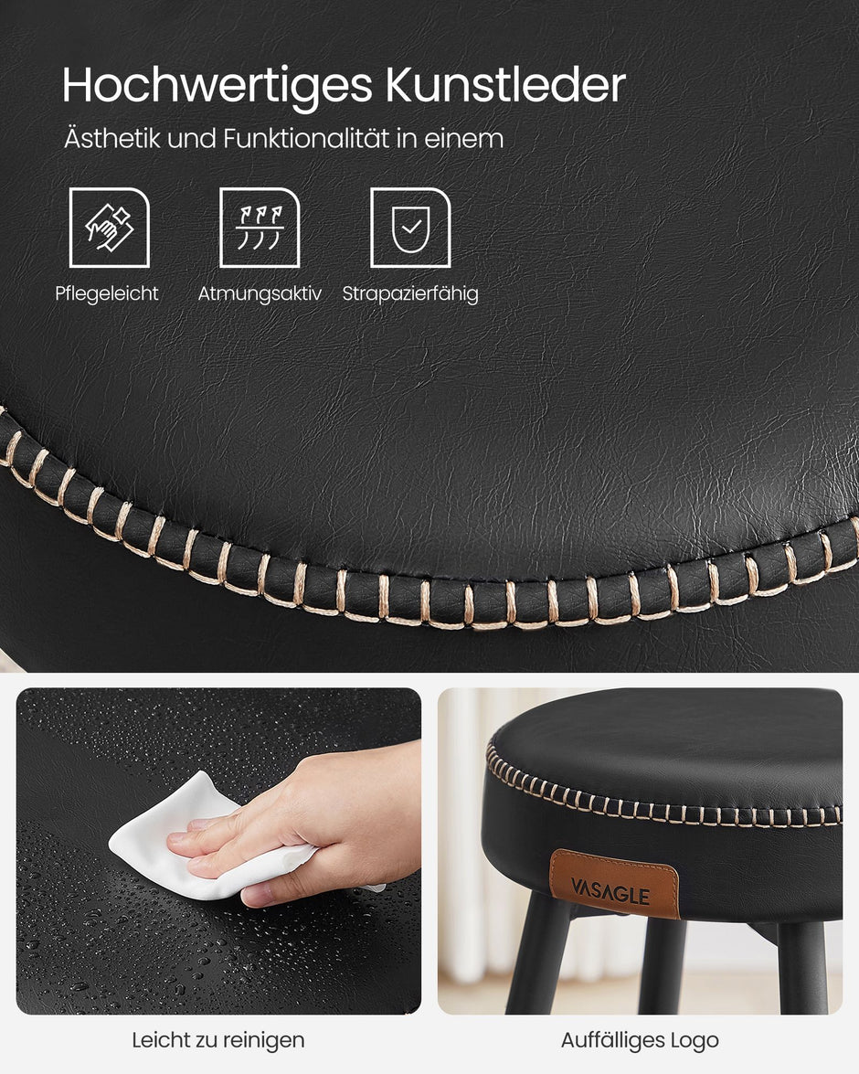 Barkrukken – Set van 2 – Industrieel Design – Inktzwart